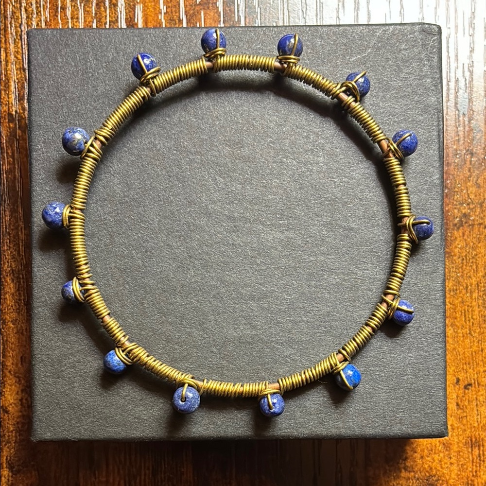Luca + Danni‎ Gold and Blue Beaded Bracelet